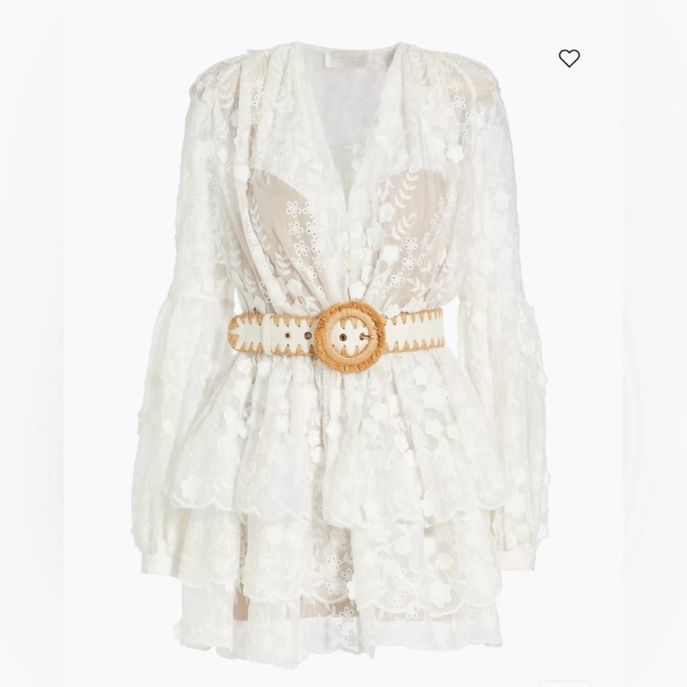 Bronx and Banco Tiered Floral Embroidered Dress
